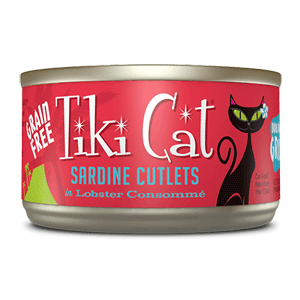 Tiki Bora Bora Luau Sardine Cutlets in Lobster Canned Cat Food Tiki Cat, tiki dog, Tiki, Bora Bora, Luau, Sardine, Cutlets, Lobster, Canned, Cat Food